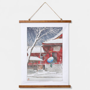 ukiyoe - hasui - m09 - Snow at Ueno Kiyomizudo - Hanging Tapestry