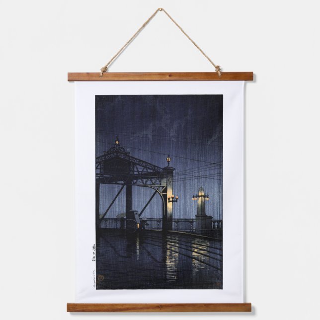 ukiyoe hasui n13 Shin Ohashi Bridge Hanging Tapestry (Front)