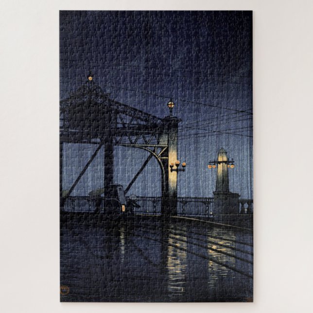 ukiyoe hasui n13 Shin Ohashi Bridge Jigsaw Puzzle (Vertical)