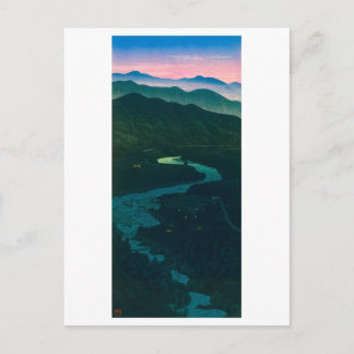 ukiyoe hasui No58 Etchu’s Ioritani Pass Postcard