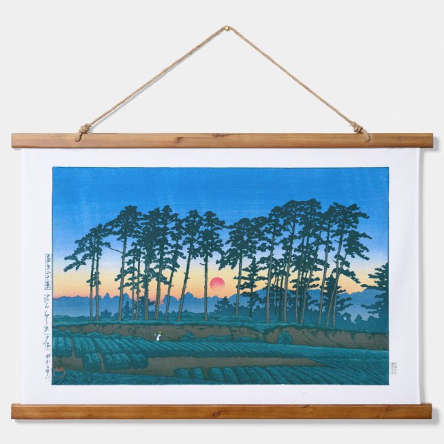 ukiyoe - hasui - No.14 Ikegami Ichinokura (sunset) Hanging Tapestry (Front)