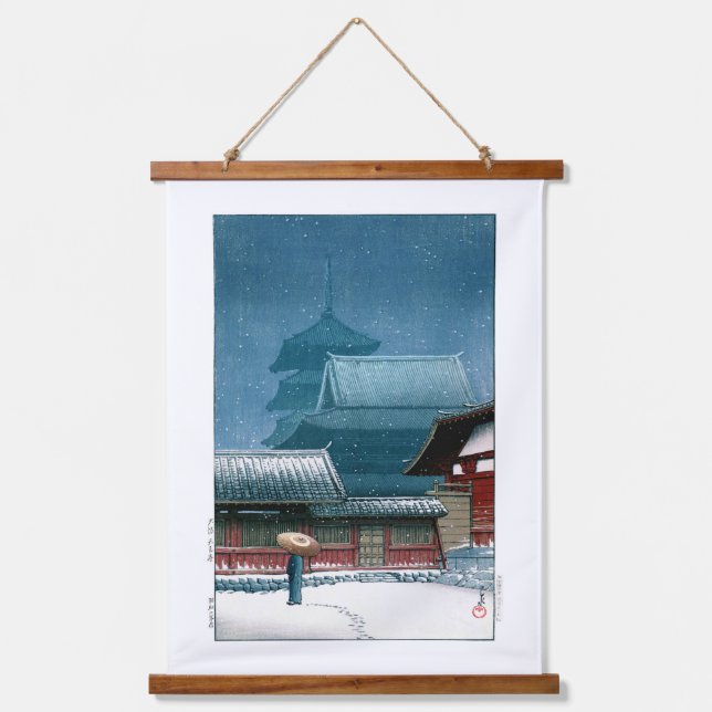 ukiyoe - hasui - No.31 Tennoji Temple in Osaka - Hanging Tapestry (Front)