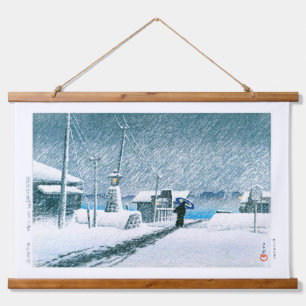 ukiyoe - hasui - No.3  Snow at Tsukishima - Hanging Tapestry