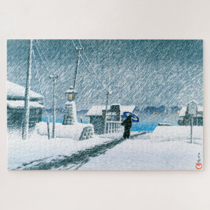 ukiyoe - hasui - No.3  Snow at Tsukishima - Jigsaw Puzzle
