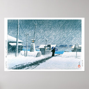 ukiyoe - hasui - No.3 Snow at Tsukishima - Poster