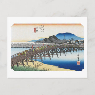 ukiyoe Hiroshige No.38 Okazaki Postcard