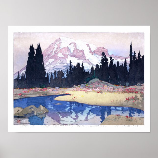 ukiyoe - Yoshida - 07 - Mount Rainier -  Poster (Front)