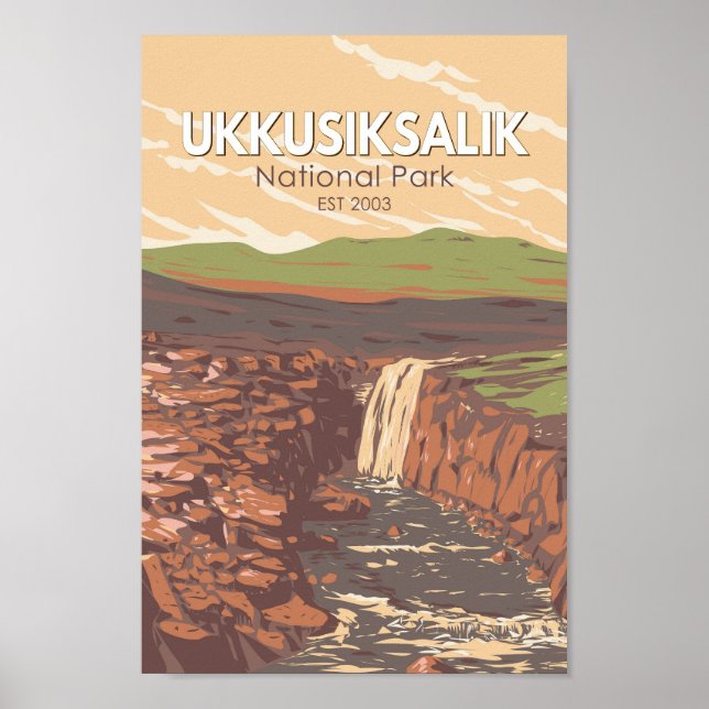 Ukkusiksalik National Park Canada Travel Vintage Poster (Front)