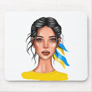 Ukrain Stop War Black Hair Mouse Pad