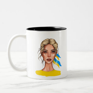 Ukrain Stop War Blonde Two-Tone Coffee Mug