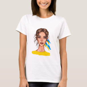 Ukrain Stop War Brown Hair T-Shirt