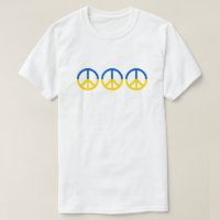 Ukraine 3 Peace Signs Blue Yellow Flag