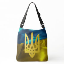 Ukraine 3D Flag and Tryzub Crossbody Tote Bag