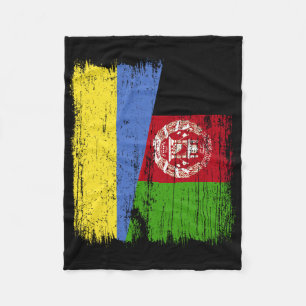 Ukraine Afghanistan Half Flag Ukrainian Afghan Her Fleece Blanket