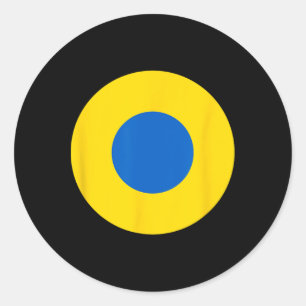 Ukraine Air Force Blue And Yellow Aircraft Roundel Classic Round Sticker