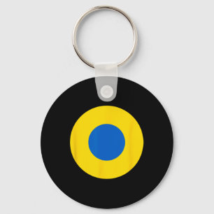 Ukraine Air Force Blue And Yellow Aircraft Roundel Key Ring