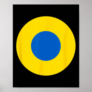 Ukraine Air Force Blue And Yellow Aircraft Roundel Poster