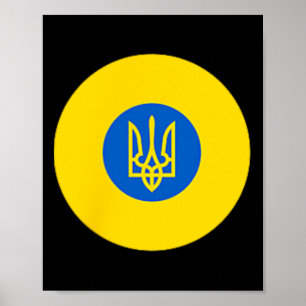 Ukraine Air Force Roundel Ukrainian Uaf Flag Color Poster