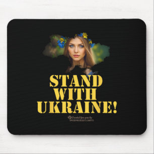 Ukraine Allegorical Figure Woman Slogan Stand With Mouse Pad