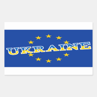 Ukraine and European Union flag design Rectangular Sticker