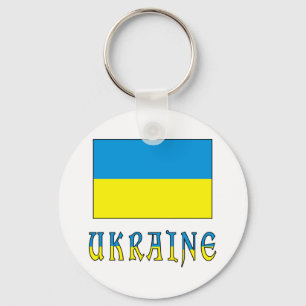 Ukraine and Ukrainian Flag Key Ring