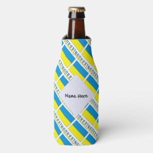 Ukraine and Ukrainian Flag Tiled Personalised  Bottle Cooler