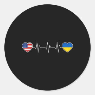 Ukraine And Usa Classic Round Sticker