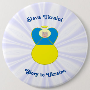 Ukraine Angel Slava Ukraini Glory to Ukraine 6 Cm Round Badge
