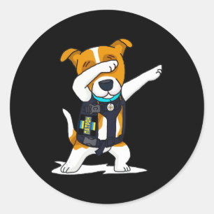 Ukraine Armed Forces Dabbing Dog Patron Jack Russe Classic Round Sticker