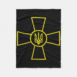 Ukraine Armed Forces Emblem Ukrainian Army Flag (y Fleece Blanket