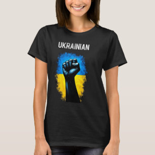 Ukraine Army Flag Trident Symbol Power Grip Ukrain T-Shirt