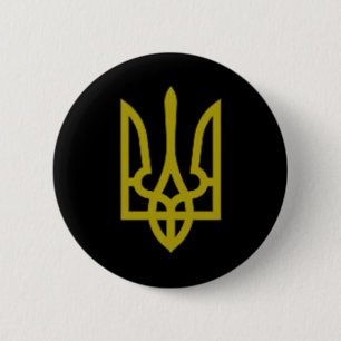 Ukraine Army Trident Symbol Middle Ukrainian Zelen 6 Cm Round Badge