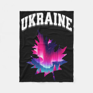 Ukraine Aurora Borealis Northern Lights Vacation S Fleece Blanket