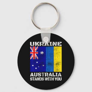 Ukraine Australia Stands With You Canadian Support Key Ring