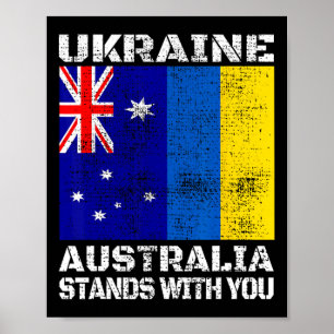 Ukraine Australia Stands With You Canadian Support Poster