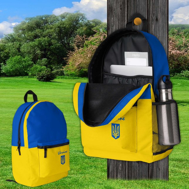 Ukraine Backpack, Tryzub & Ukrainian Flag Bag, Printed Backpack (Creator Uploaded)