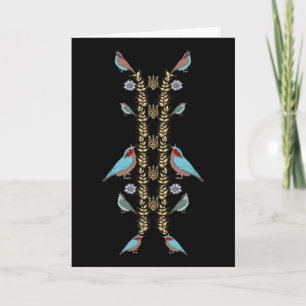 Ukraine Birds And Trysub Tee Retro Floral Ukrainia Card