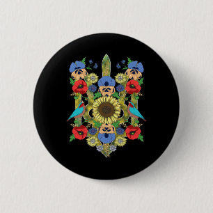 Ukraine Birds Sunflower Trysub Vintage Ukrainian V 6 Cm Round Badge