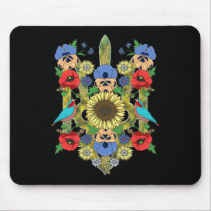Ukraine Birds Sunflower Trysub Vintage Ukrainian V Mouse Pad