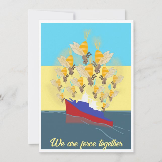 Ukraine "blue yellow" colourful invitation (Front)