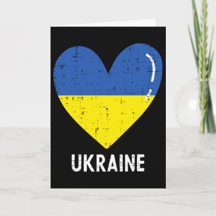 Ukraine Blue Yellow Heart Ukrainian Women Girls Ki Card