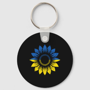 Ukraine Blue Yellow Sunflower Ukrainian Pride Men Key Ring