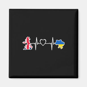 Ukraine British Flag - Ukrainian British Uk Heartb Magnet