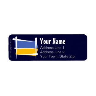 Ukraine Brush Flag Return Address Label
