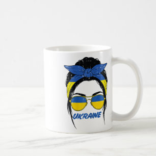 Ukraine Bun Ndana Sungles Flag Ukrainian Women Gir Coffee Mug