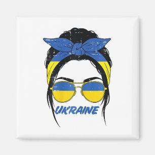 Ukraine Bun Ndana Sungles Flag Ukrainian Women Gir Magnet
