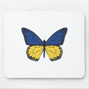 Ukraine Butterfly - Blue And Yellow Flag - Freedom Mouse Pad