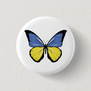 Ukraine Butterfly Flag 3 Cm Round Badge