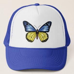 Ukraine butterfly monarch flag Tri-Blend shirt Trucker Hat