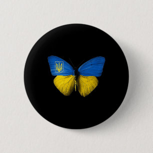 Ukraine  Butterfly Ukraine Ukrainian Flag Love Ukr 6 Cm Round Badge